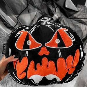 Killstar Pumpkin Cushion - Orange and Black